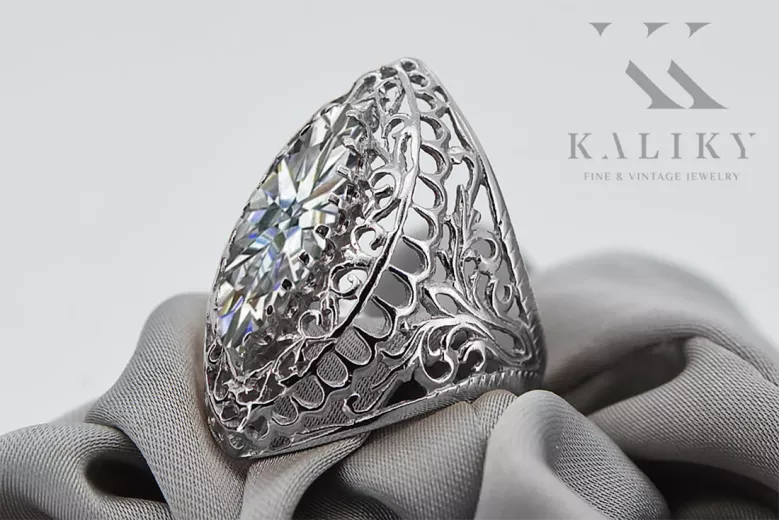 Vintage Pierścionek Cyrkonia 925 Srebro vrc090s